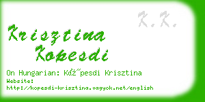 krisztina kopesdi business card